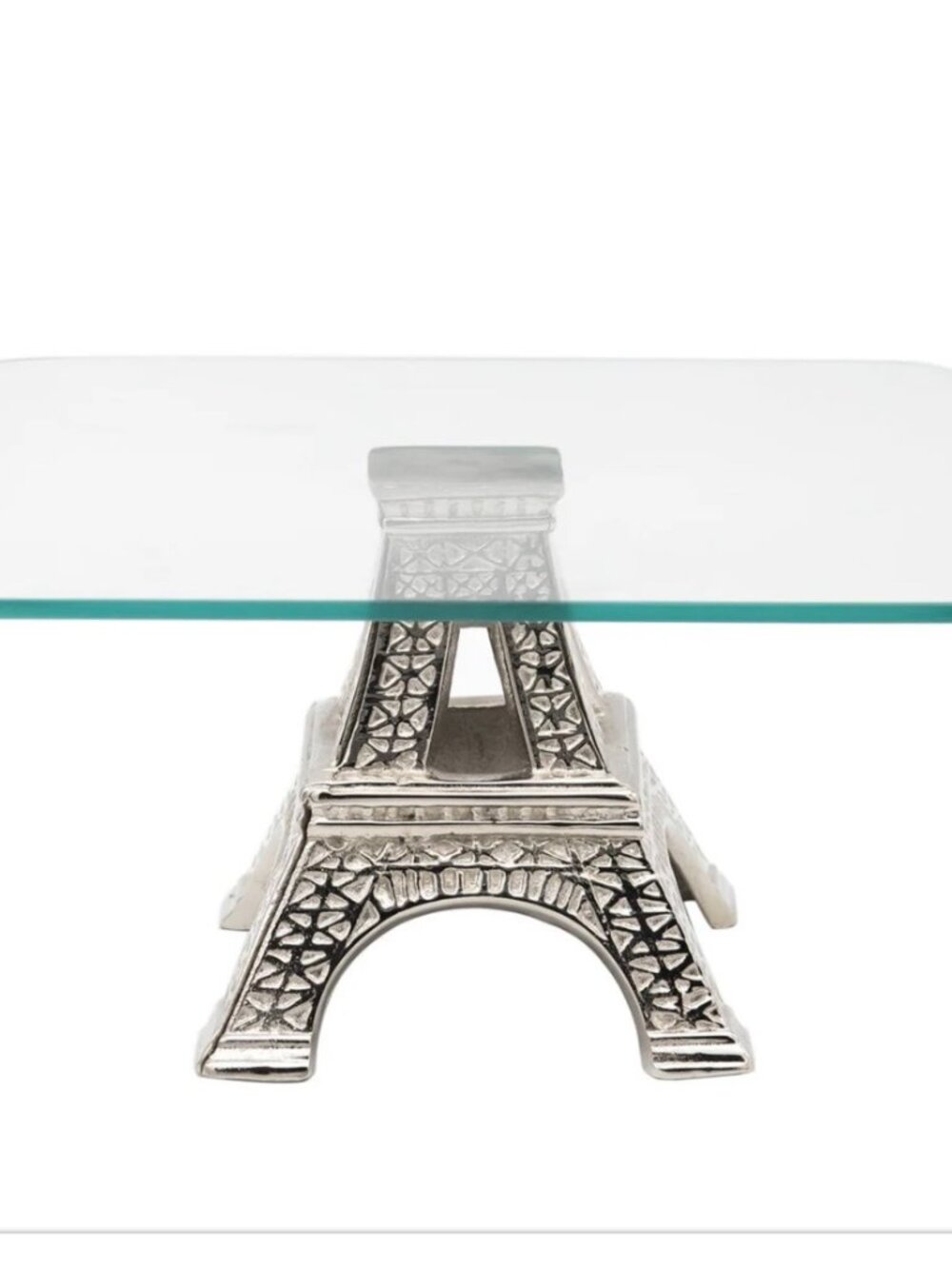 Godinger Eiffel Tower Footed Cake Stand Glass Top